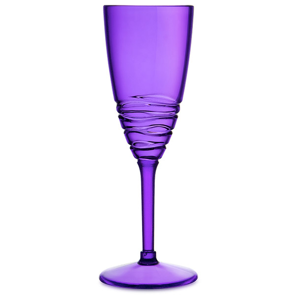 Swirl Acrylic Champagne Glass Purple